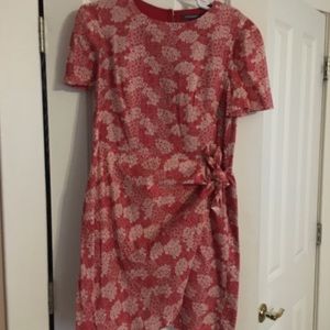 Adorable red and white flower wrap dress